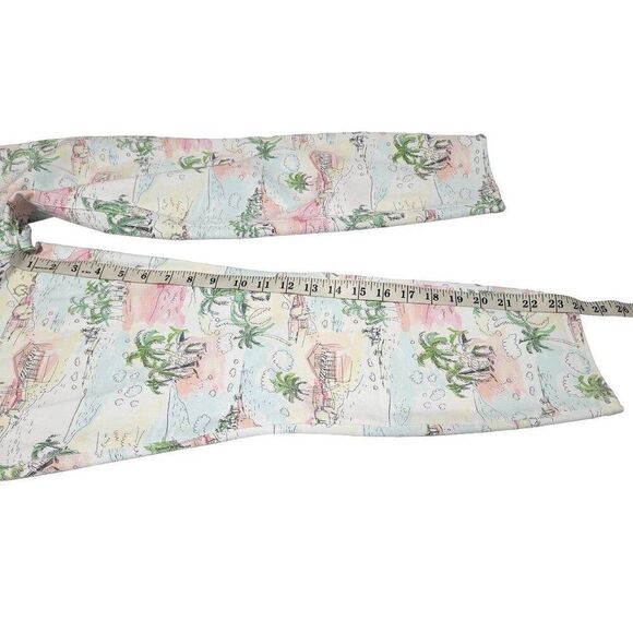 Talbots Beach Scene Pants Women's Size  8 White High-Rise Cropped Leg Jegging - Picture 7 of 13